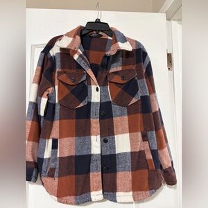 Plaid Button-Up Jacket